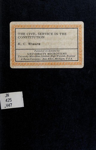 Cover for The civil service in the Constitution