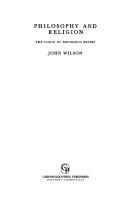 Cover for Philosophy and religion