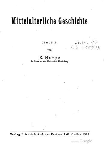 Cover for Mittelalterliche Geschichte