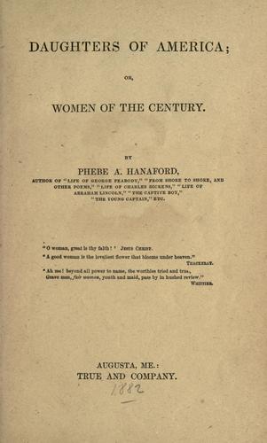 Cover for Daughters of America, or, Women of the century