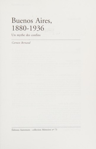 Cover for Buenos Aires, 1880-1936