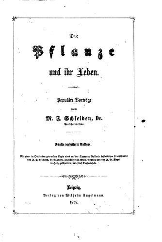 Cover for Die Pflanze und ihr Leben: Populäre Vorträge