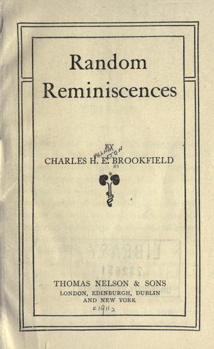Cover for Random reminiscences.