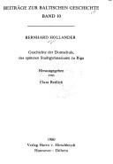 Cover for Geschichte der Domschule, des späteren Stadtgymnasiums zu Riga