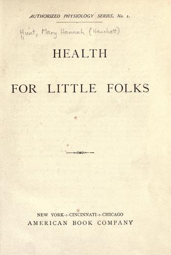 Cover for Health for little folks.
