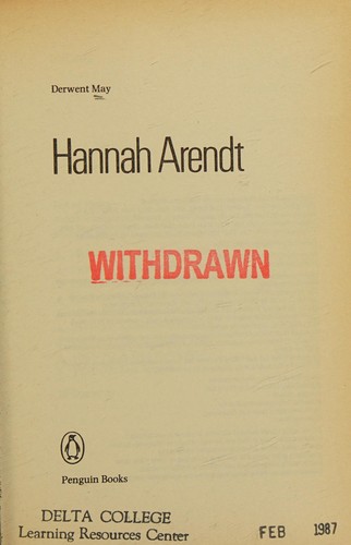 Cover for Hannah Arendt