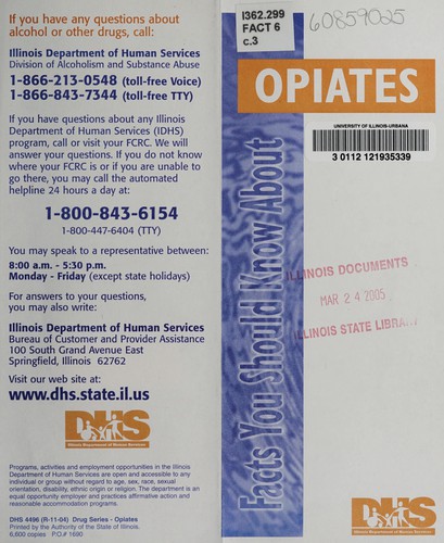 Cover for Facts you should know about opiates