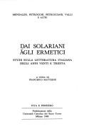 Cover for Dai solariani agli ermetici