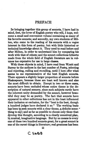 Cover for Sonnets, selected from English and American authors