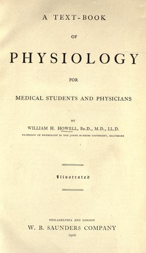 Cover for A textbook of physiology