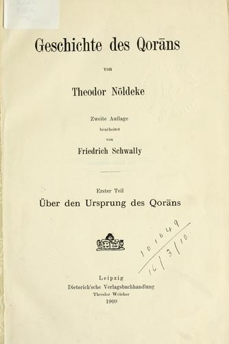Cover for Geschichte des Qorans