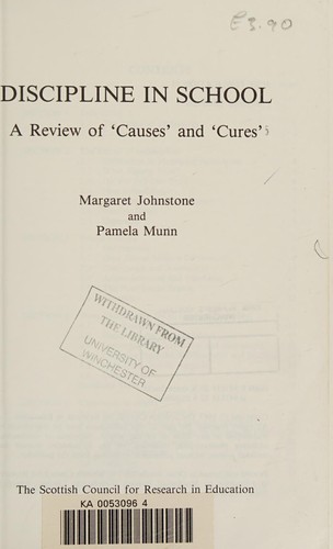 Cover for Discipline in school
