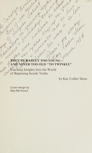 Cover for They're rarely too young--and never too old to "twinkle"
