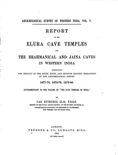 Cover for Report on the Elura cave temples and the Brahmanical and Jaina caves in western India