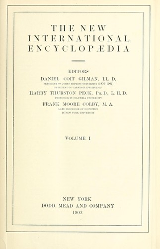 Cover for The New international encyclopaedia