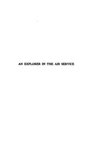 Cover for An explorer in the air service