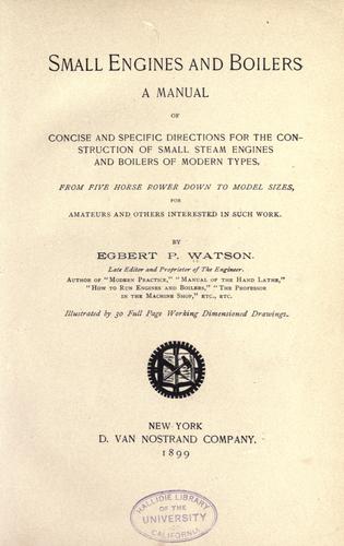 Cover for Small engines and boilers