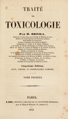 Cover for Traitde toxicologie