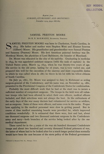 Cover for Samuel Preston Moore