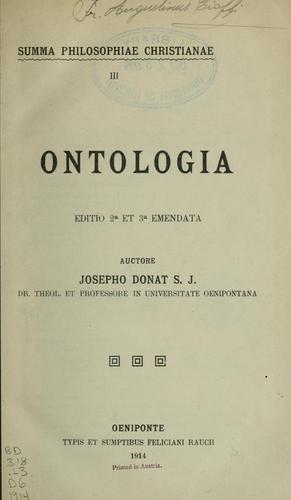 Cover for Ontologia