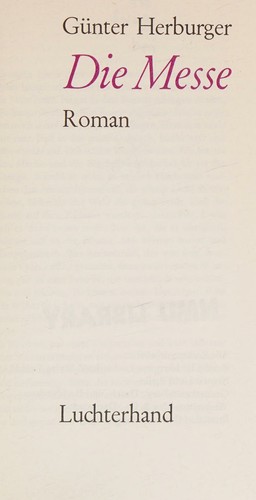 Cover for Die Messe. Roman