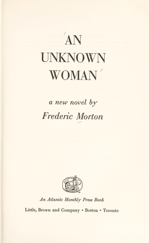 Cover for An unknown woman