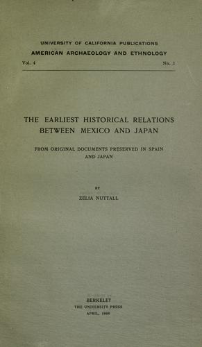 Cover for The earliest historical relations between Mexico and Japan