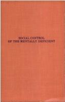 Cover for Social control of the mentally deficient