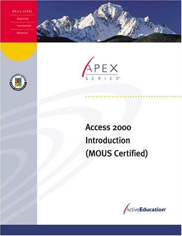 Cover for ActiveEducation's Access 2000 Introduction