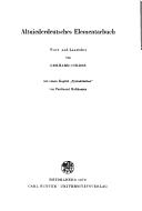 Cover for Altniederdeutsches Elementarbuch