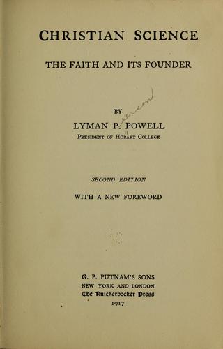 Cover for Christian science, the faith and its founder