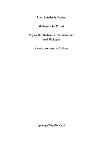 Cover for Medizinische Physik