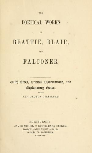 Cover for The poetical works of Beattie, Blair and Falconer