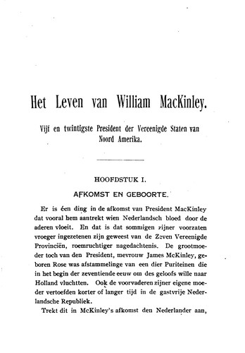 Cover for Het leven van William McKinley: vijf en twintigste president der Vereenigde ...