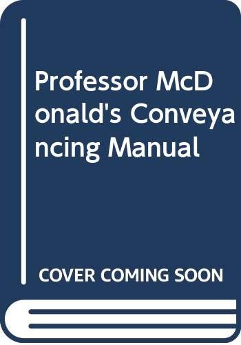 Cover for Professor McDonald's conveyancing manual