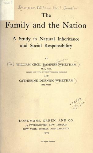 Cover for The family and the nation