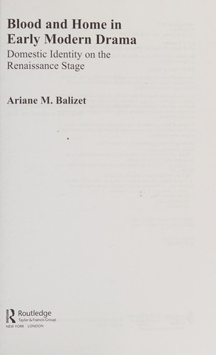 Cover for Blood and Home in Early Modern Drama