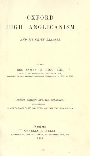 Cover for Oxford high Anglicanism
