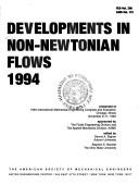 Cover for Developments in non-Newtonian flows 1994