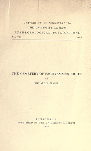 Cover for The Cemetery of Pachyammos, Crete