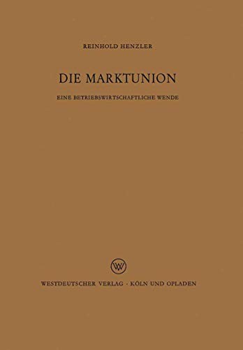 Cover for Die Marktunion