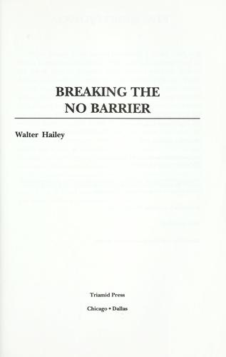 Cover for Breaking the no barrier