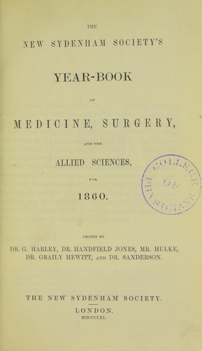 Cover for A year-book of medicine, surgery and their allied sciences, 1859-64