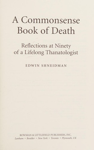 Cover for A commonsense book of death