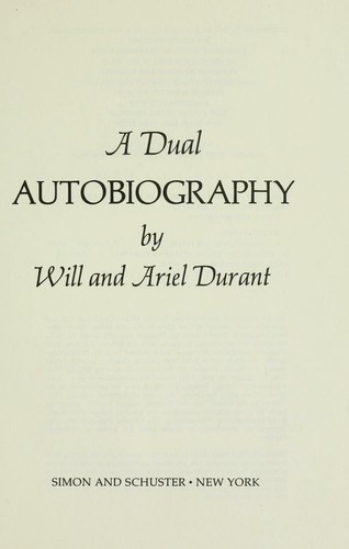 Cover for A dual autobiography