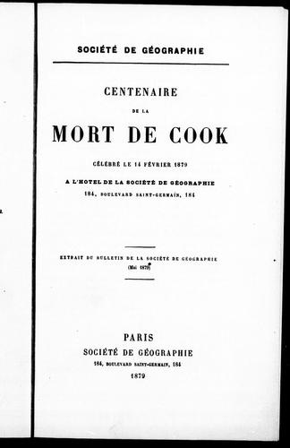 Cover for Centenaire de la mort de Cook