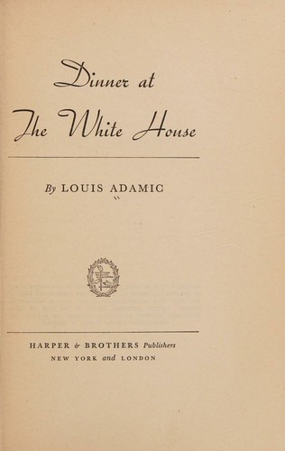 Cover for Dinner at the White House