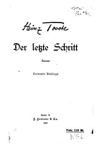 Cover for Der letzte Schritt: Roman