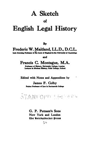 Cover for A sketch of English legal history