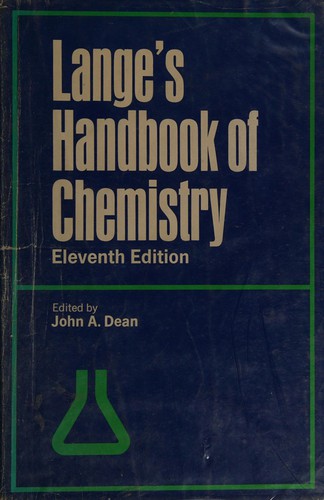 Cover for Lange's Handbook of chemistry.